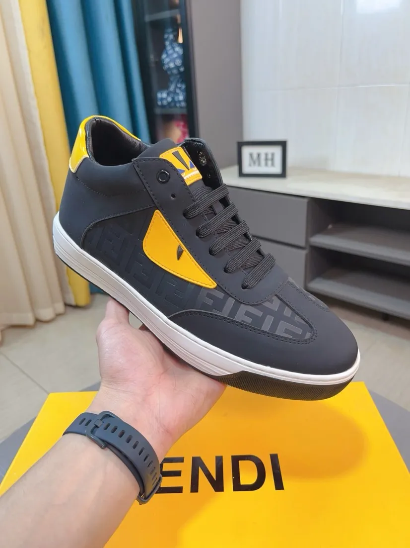 Ex-factory price 420🌹🌹【fendi Fendi】: 🔝High-end brand of men's shoes: high-top series: official website 1:1 latest masterpiece: the upper is made of brand fabric with imported cowhide technology, ➕🐑made in sheepskin👍, making walking more convenient and comfortable, a stunning work, compared with the official quality, the beautiful 1:1 replica [color]! Create a fashionable personality to set off your uniqueness! A must-have for trendy men! 🔥Size: 38-44.